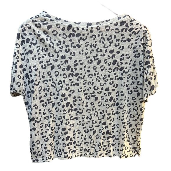 Rails Roman Leopard Print Shirt Short Sleeves Boxy Fit Gray Black Casual Size XS - Picture 2 of 5